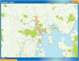 Biggest Hobart area laminated map