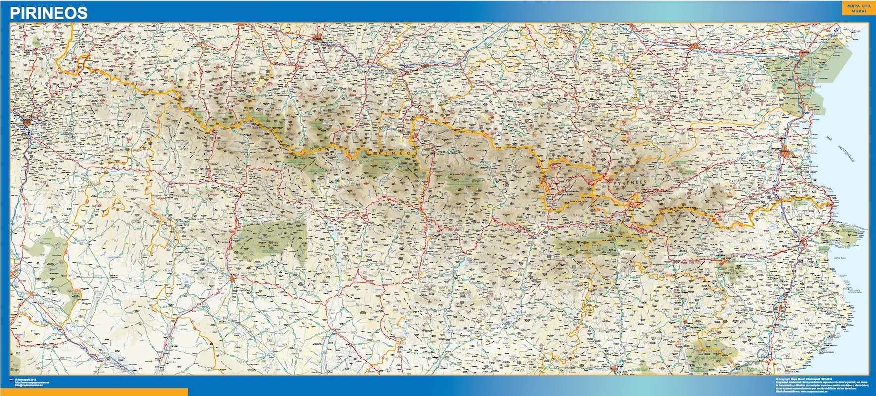 mapa de carreteras del pirineo Biggest Map of Pirineos | Wall maps of the world & countries for 