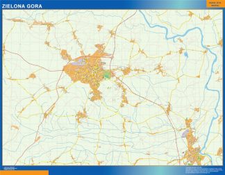 Biggest Zielona Gora map Poland